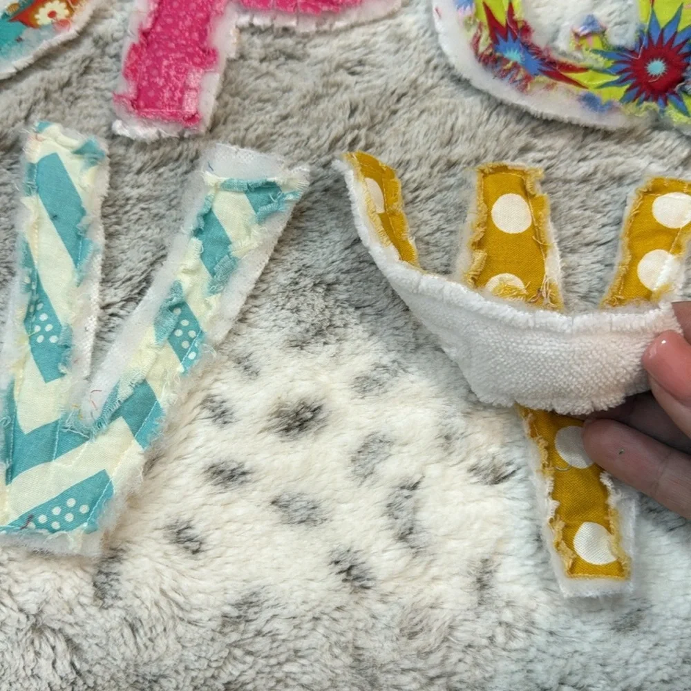 Handmade colorful fabric alphabet letters terrycloth educational sensory toys